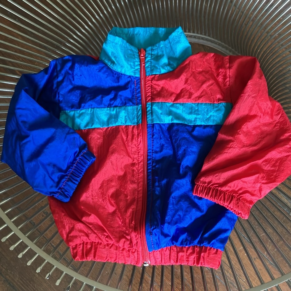 Vintage 80s color block windbreaker jacket size 18 m unisex colorful - Picture 7 of 8